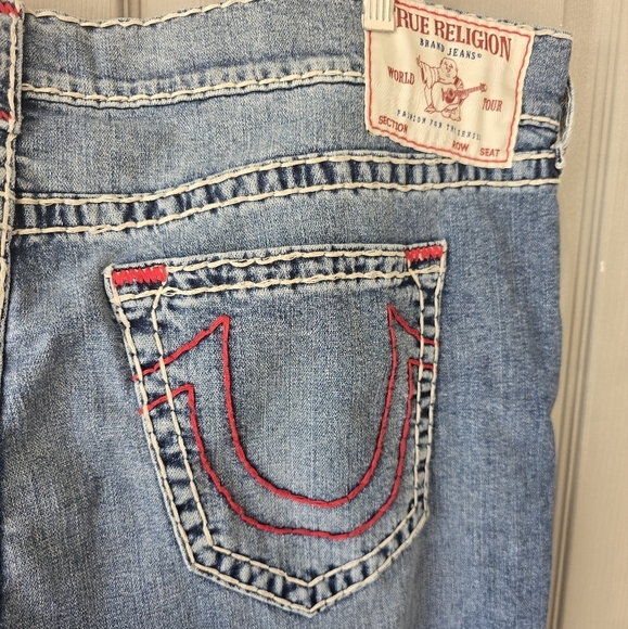 TRUE RELIGION Rocco Relaxed Skinny Mens Jeans Light Blue Size 44 Measured 46x32 - Picture 13 of 15